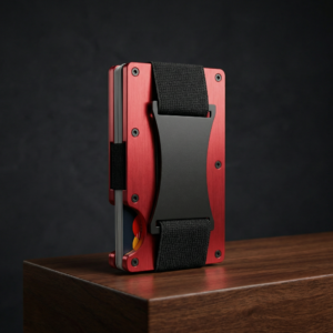 Porte-cartes Carbone Minimaliste rouge - Slim & Anti-RFID